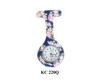 KC 220Q Nurse Pin - Blue w/ Pink Flowers